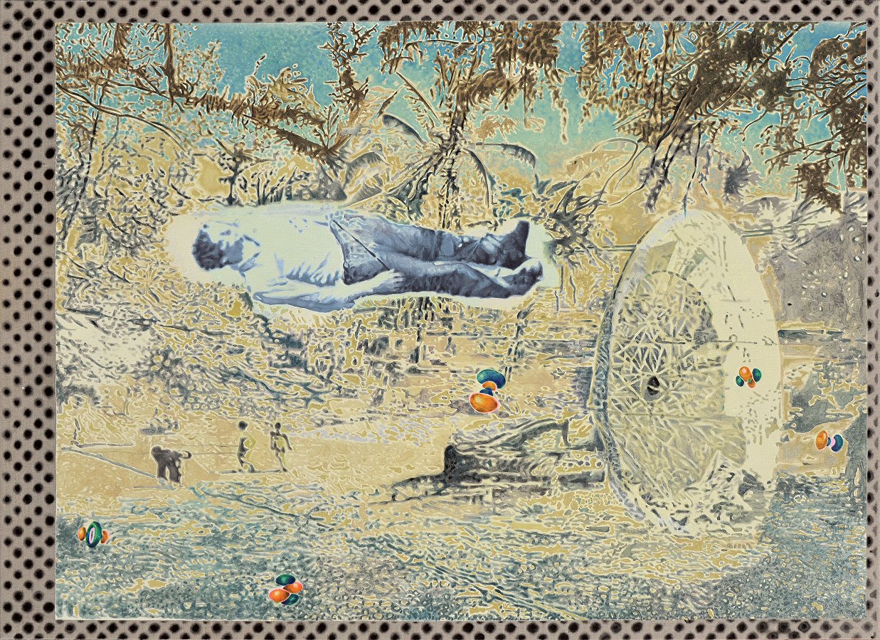 Uroš Weinberger, Up Float, 2024, oil on canvas, 150 x 210 cm, © Uroš Weinberger