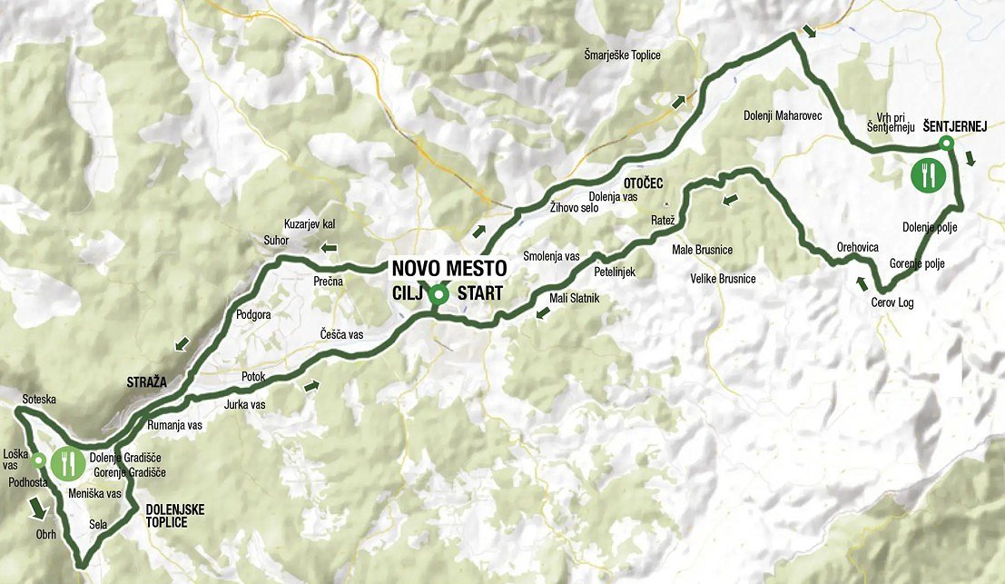 Trasa maratona Po dolini reke Krke