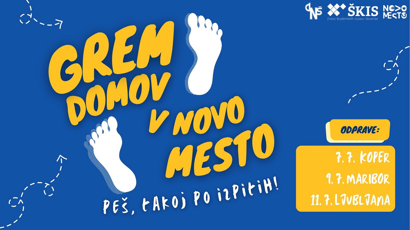 Plakat Grem domov v Novo mesto 2025