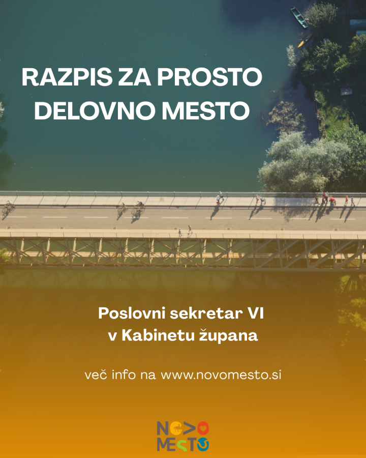  Razpis za prosto delovno mesto poslovni sekretar v Kabinetu župana 	