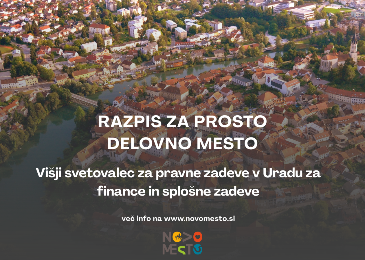  Odprt razpis za delovno mesto Višji svetovalec za pravne zadeve 