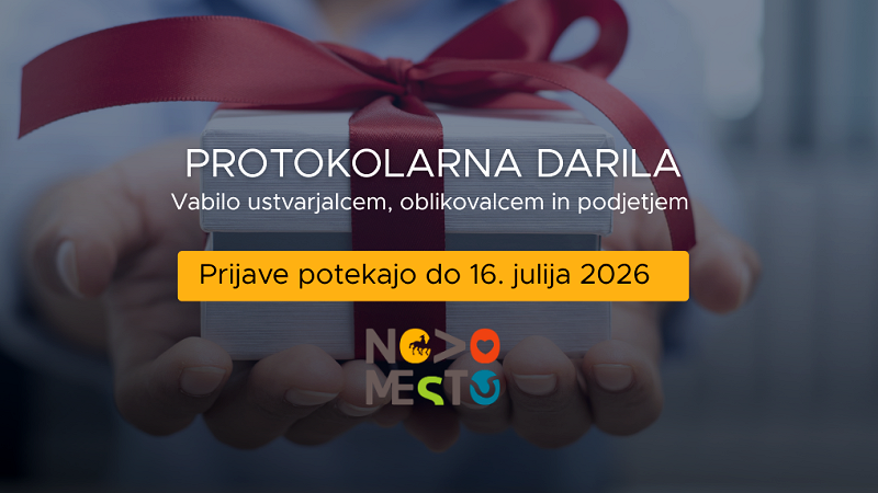 Na fotografiji je plakat z vabilom ustvarjalcem k predstavitvi idej za protokolarna vabila