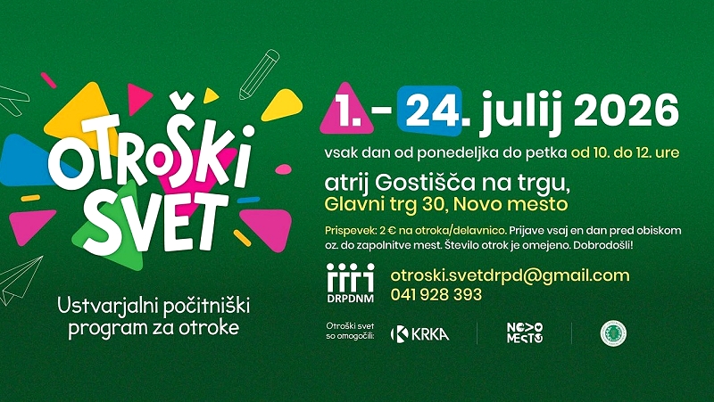 Na fotografiji je plakat delavnic Otroški svet