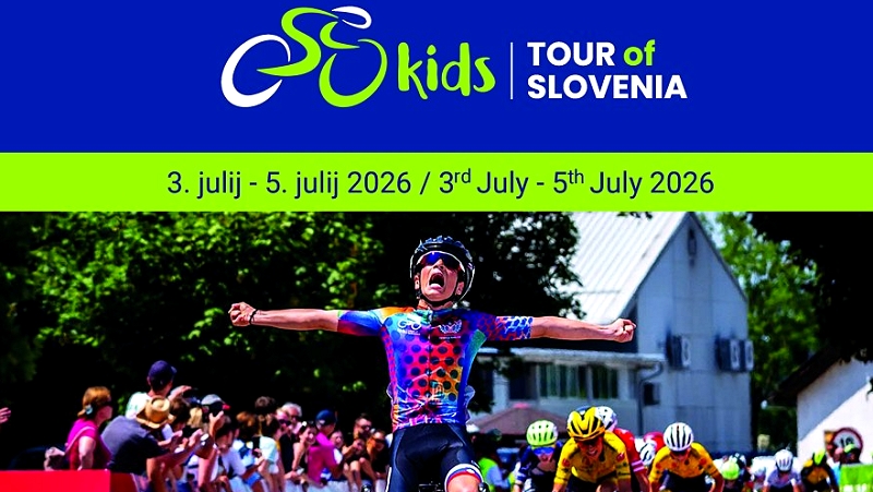 Na fotografiji je plakat Kids Tour of Slovenia