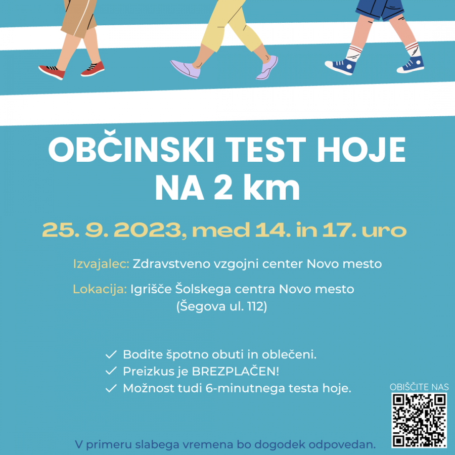 Plakat - občinski test hoje