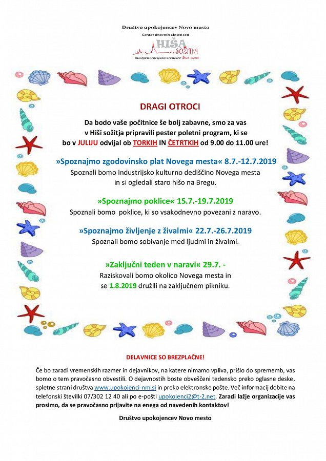 Poletne aktivnosti 2019